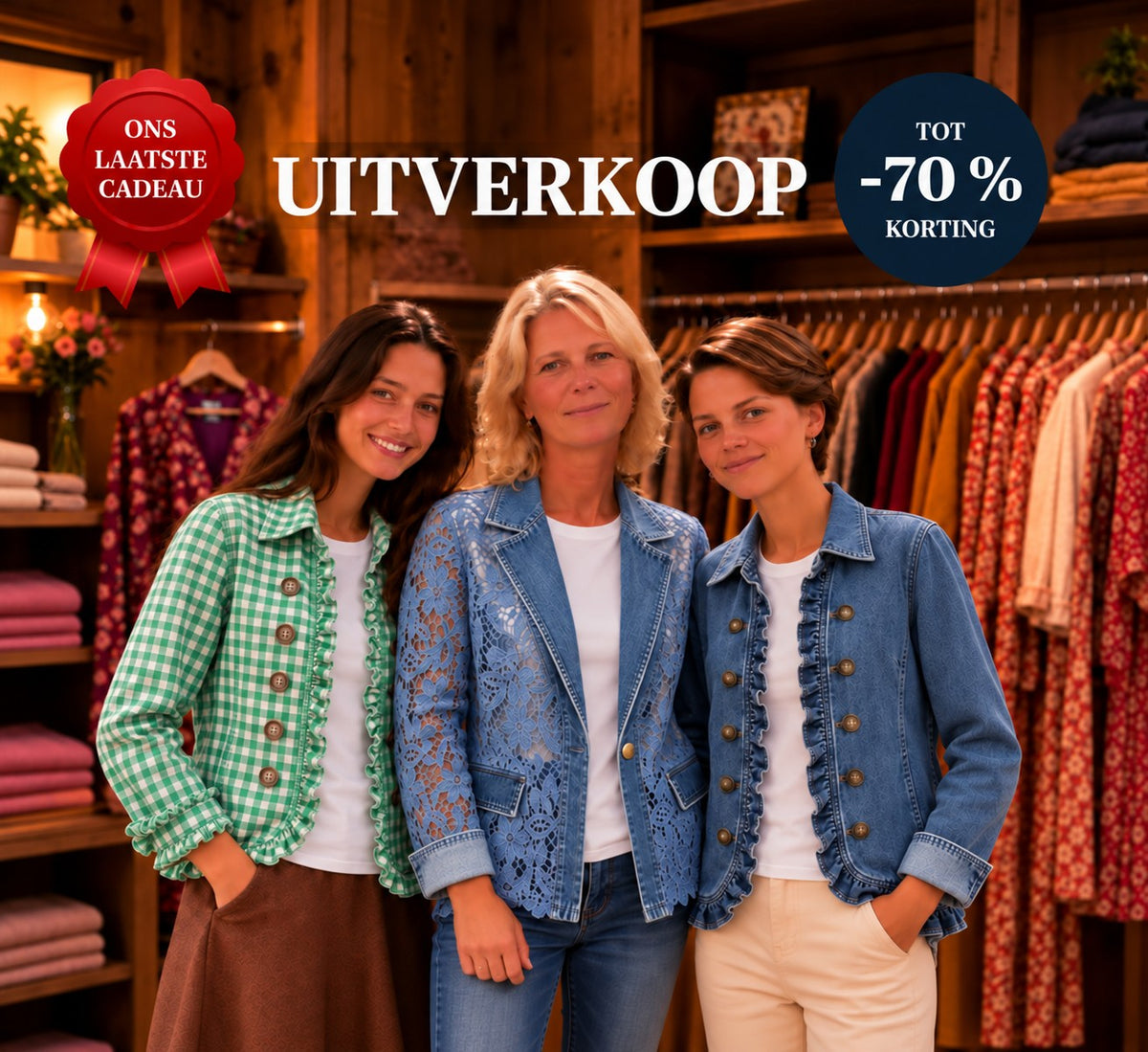 Uitverkoop — ons laatste cadeau, tot -70% korting