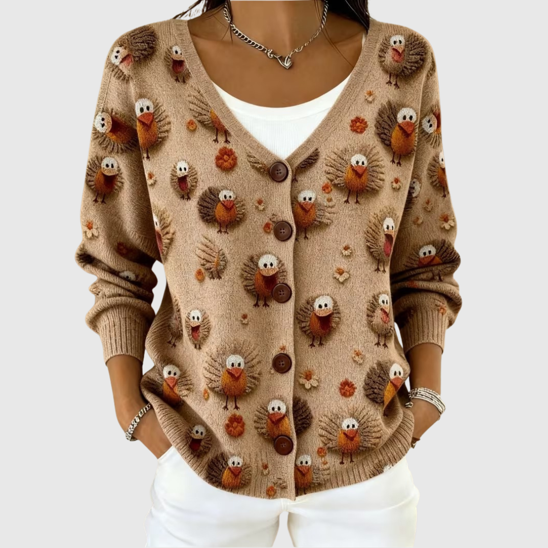 Truus | Gebreid vest met knopen