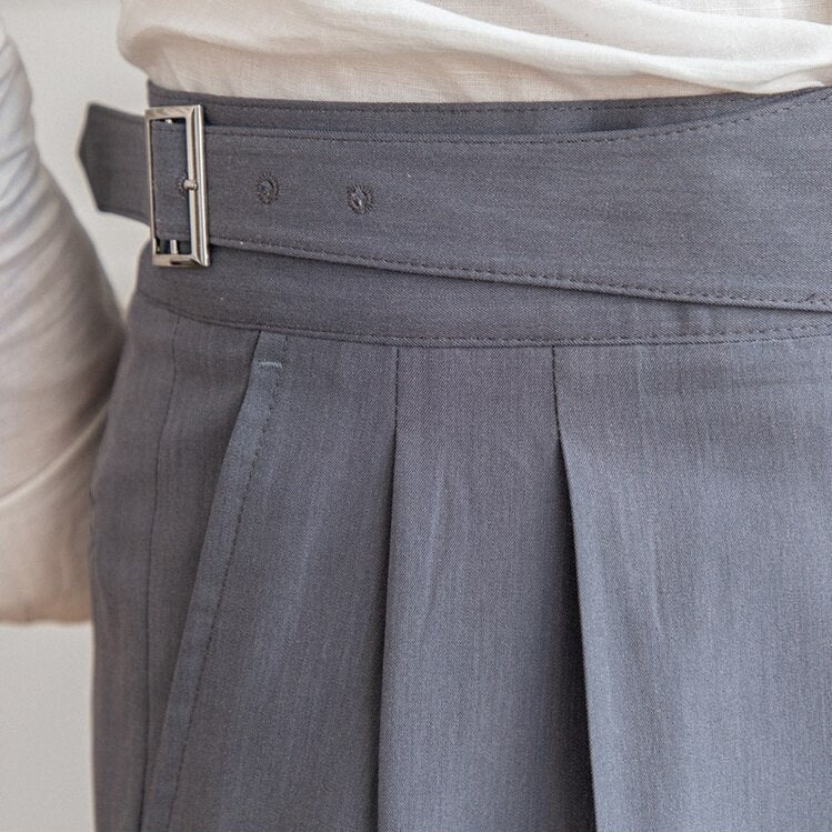 Hubert | Klassieke broek met hoge taille en gesp