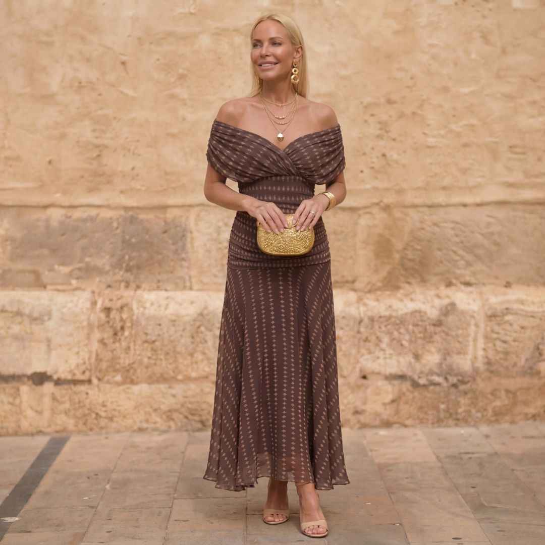 Sienna | Lichte Geometrische Jurk