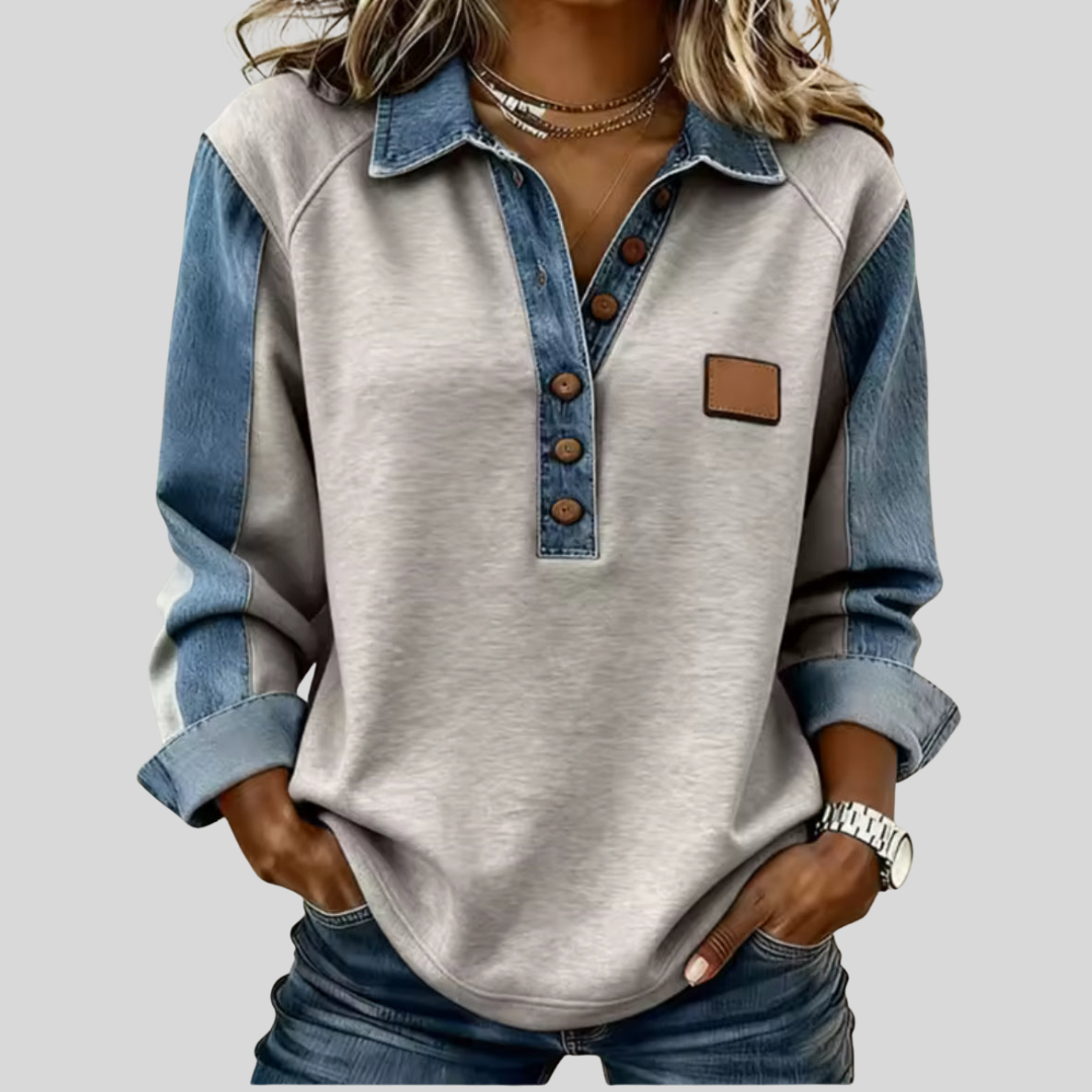Voxanne | Denim Kraag Pullover