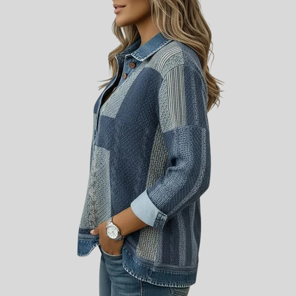 Meridell | Kleurblok Print Sweater