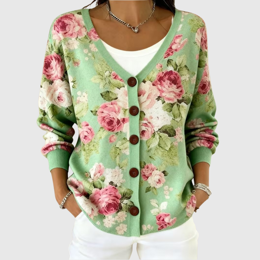 Dineke | Gebreid vest met knopen