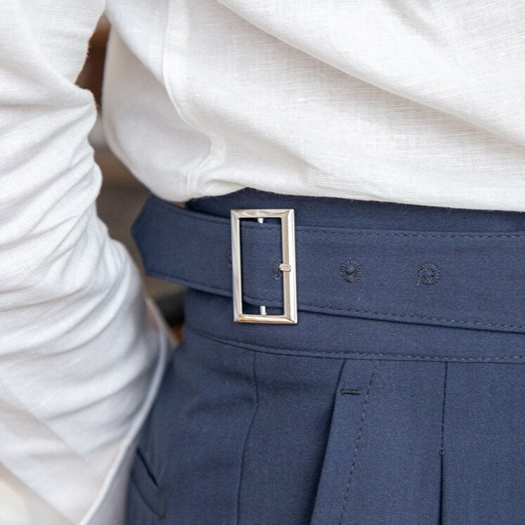 Hubert | Klassieke broek met hoge taille en gesp