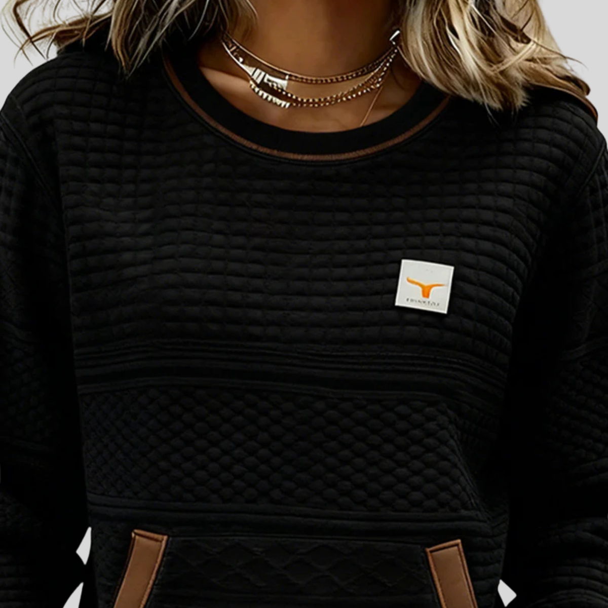 Noelle | Sweatshirt met ronde hals en kleurblokken