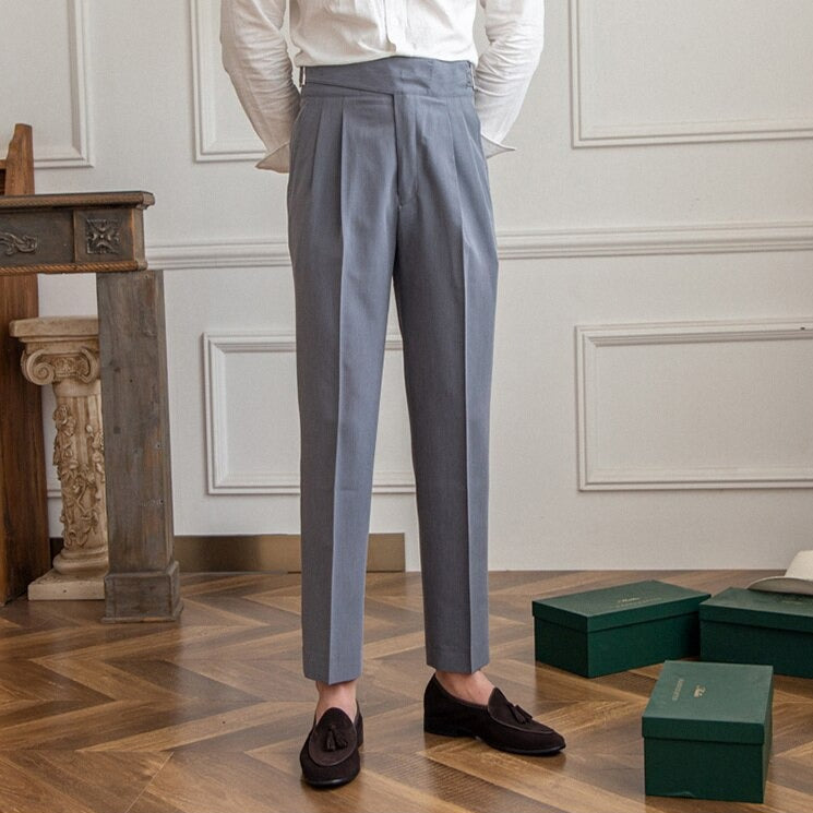 Hubert | Klassieke broek met hoge taille en gesp
