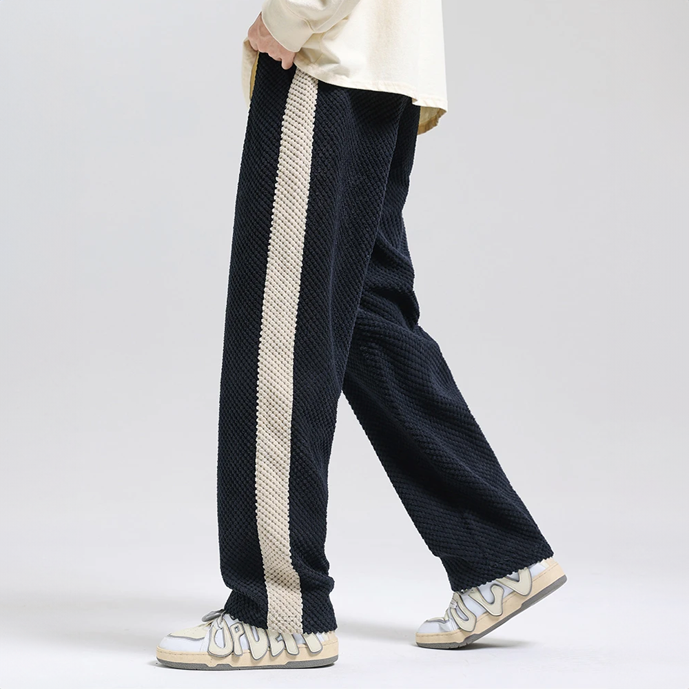 Charlie | Ribcord joggingbroek met zijstreep