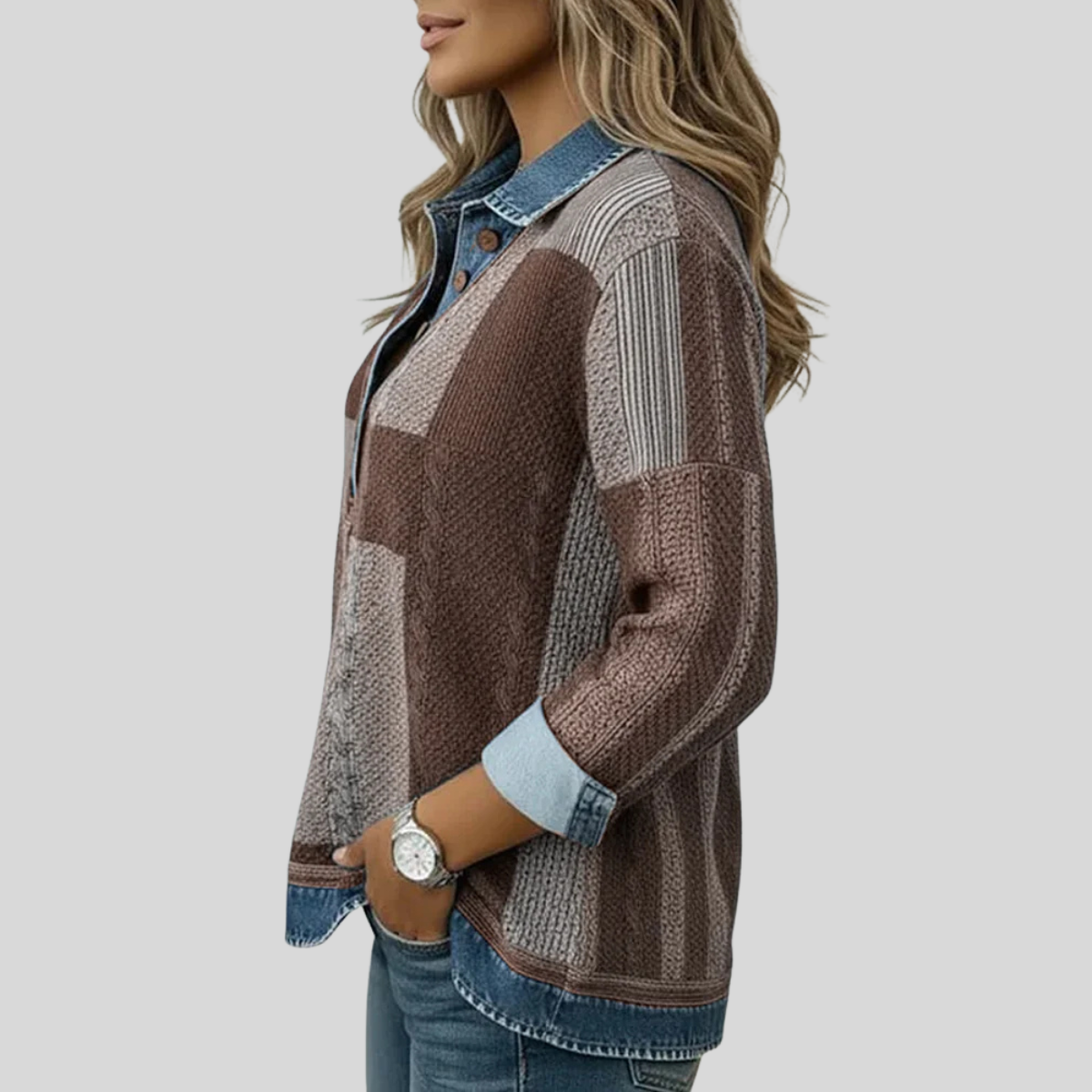 Meridell | Kleurblok Print Sweater