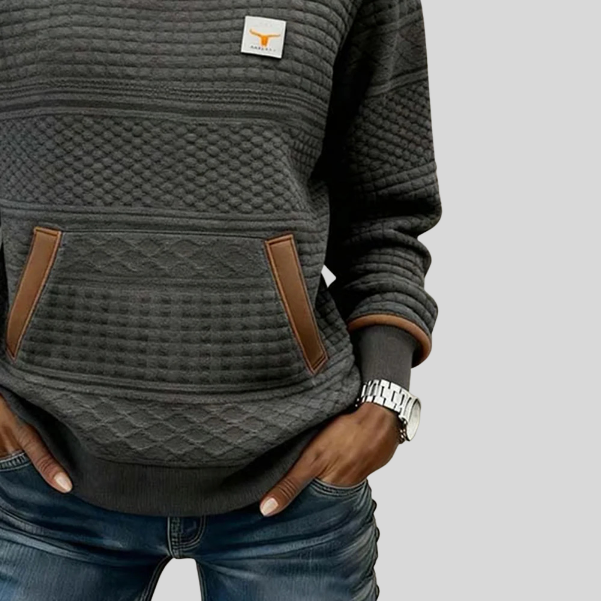 Noelle | Sweatshirt met ronde hals en kleurblokken