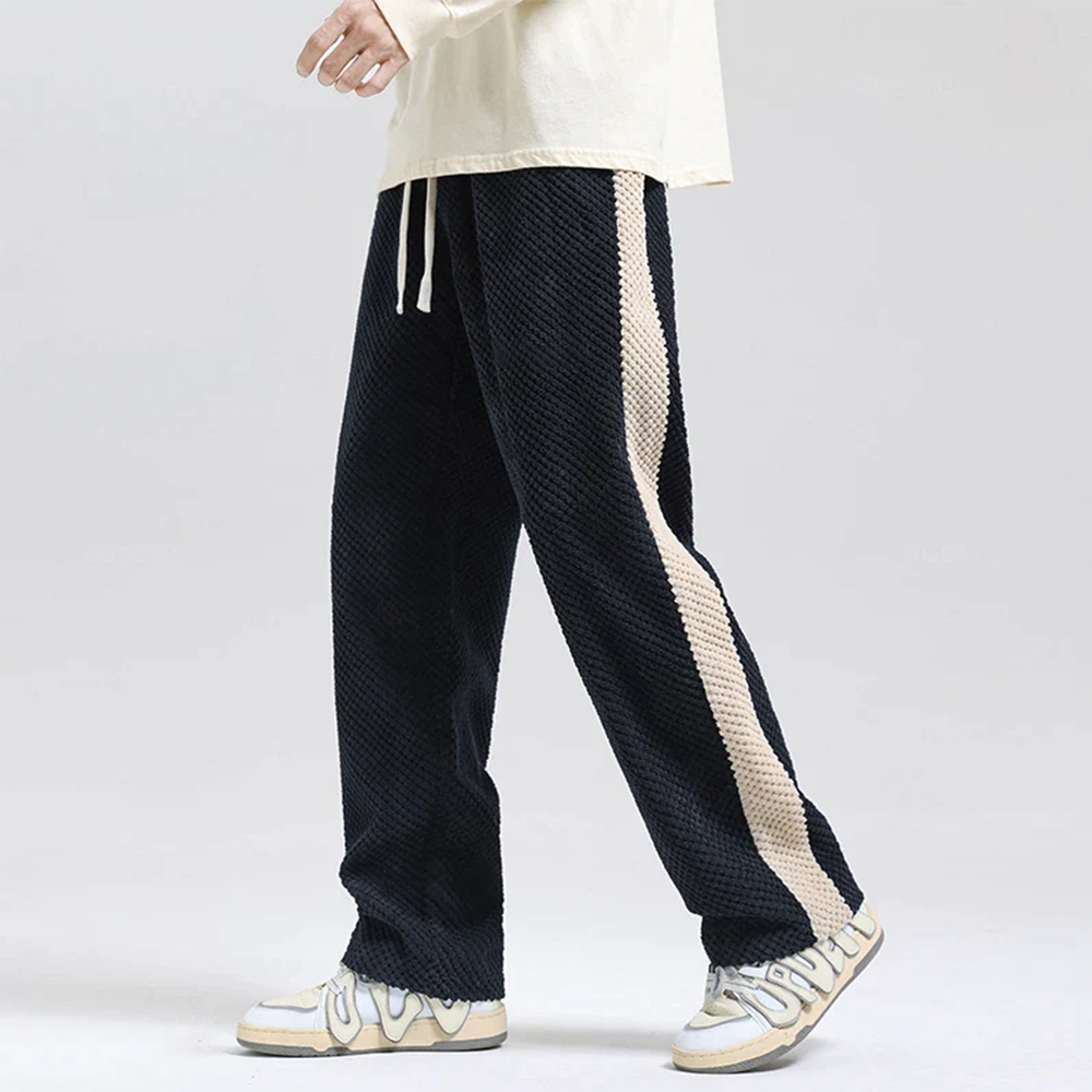 Charlie | Ribcord joggingbroek met zijstreep