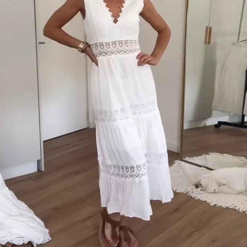Circe - Kant Camisole Jurk met V-hals