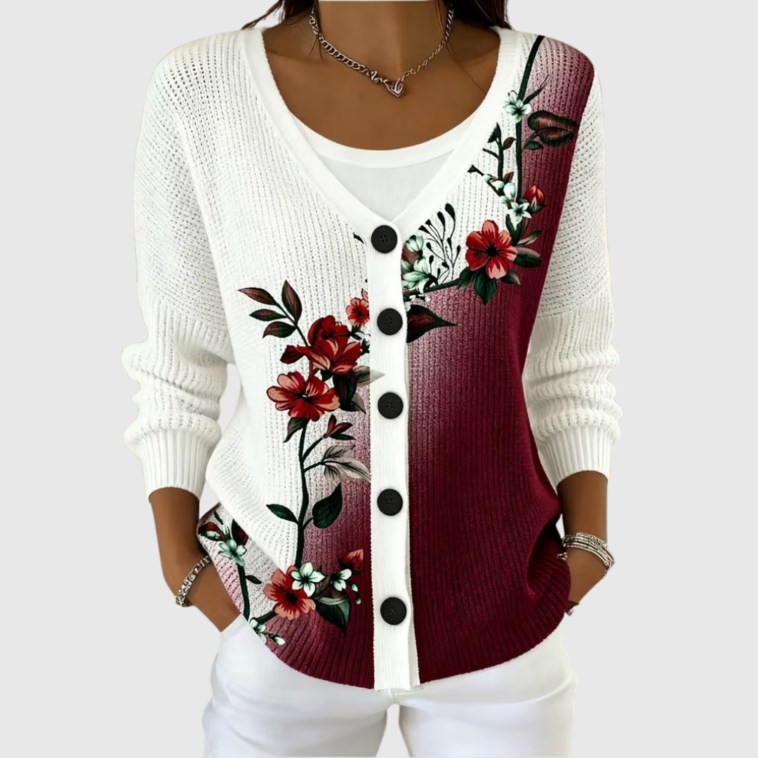 Lenie | Gebreid vest met knopen