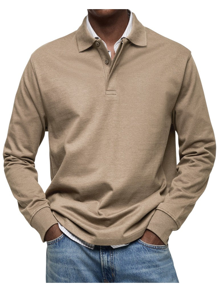 Aart | Marineblauwe polo met lange mouwen