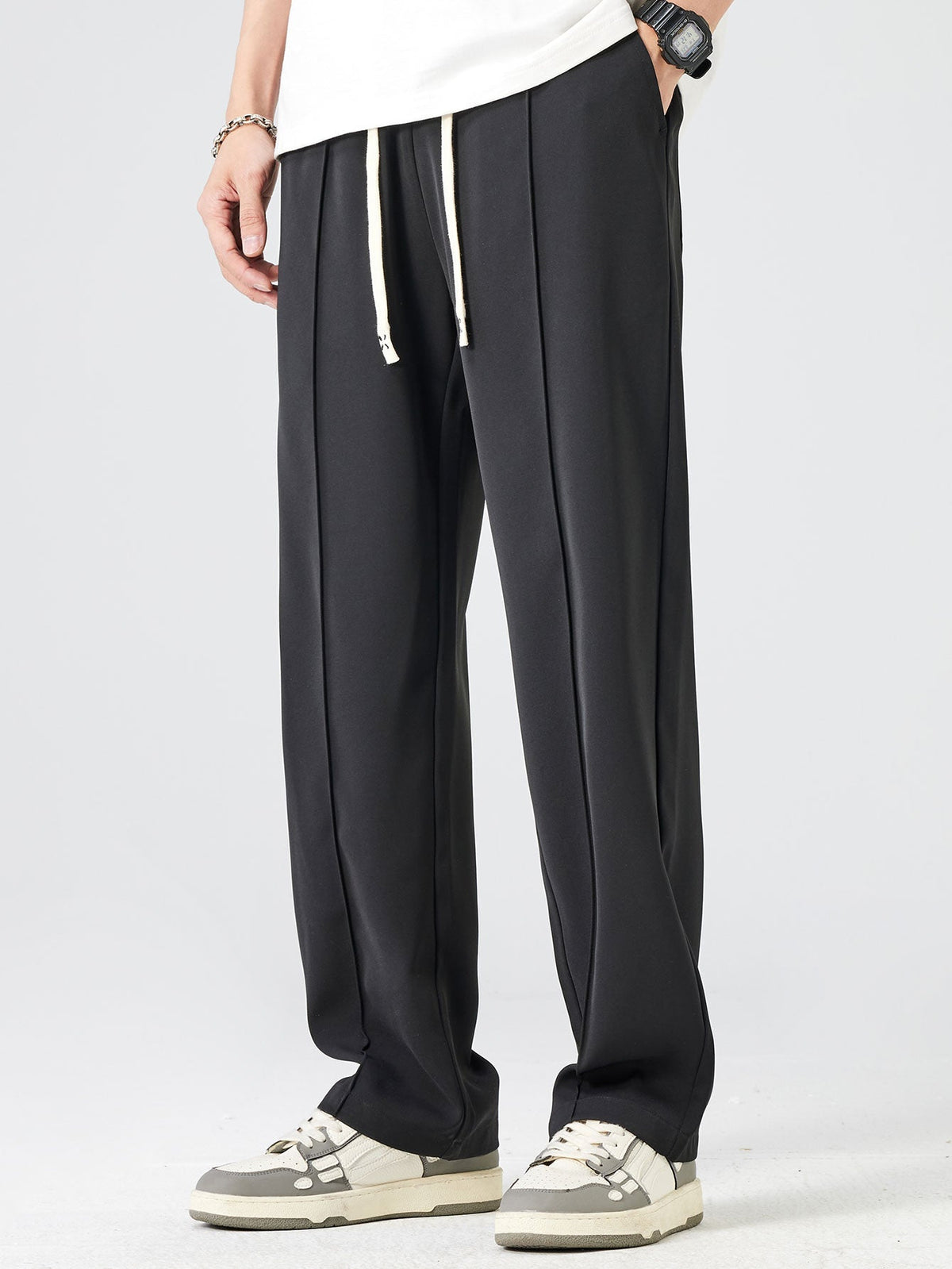 Abel | Geplooide pantalon met trekkoord