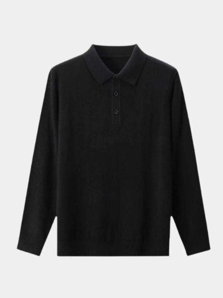 Albert | Grijze polo met lange mouwen