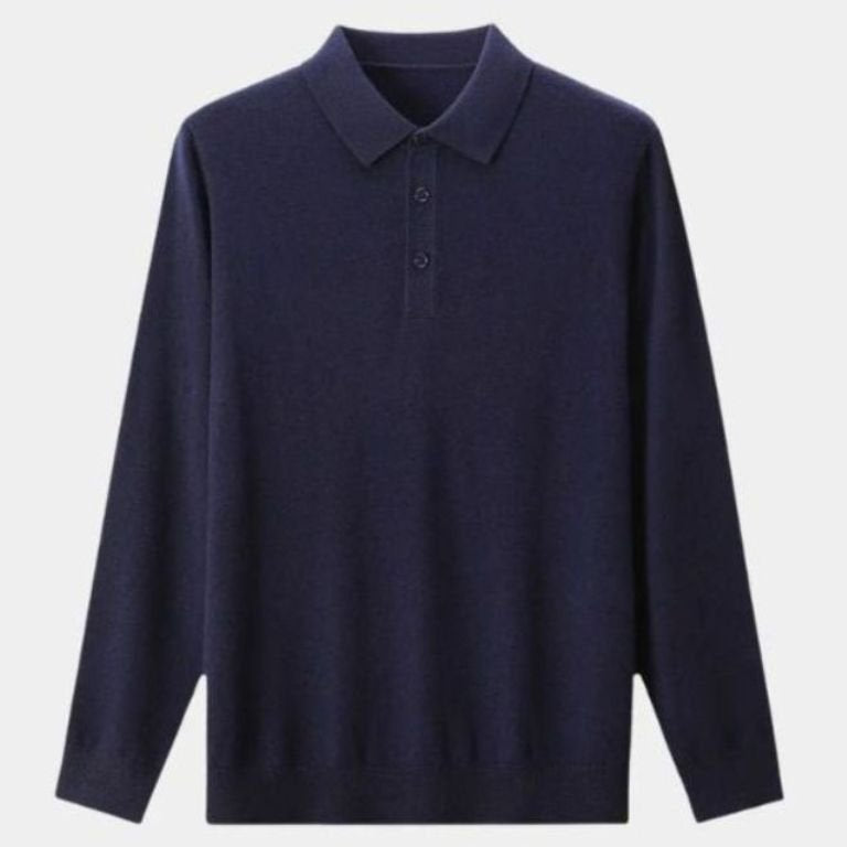 Albert | Grijze polo met lange mouwen