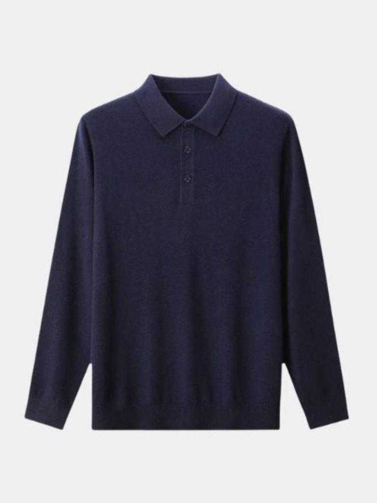 Albert | Grijze polo met lange mouwen