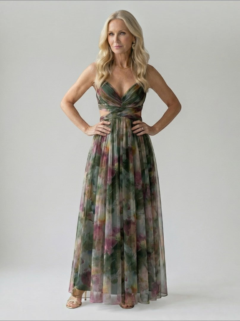 Aleida | Maxi-jurk met kleurverloop in rosé