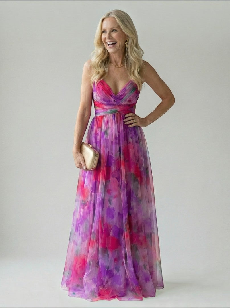 Aleida | Maxi-jurk met kleurverloop in rosé