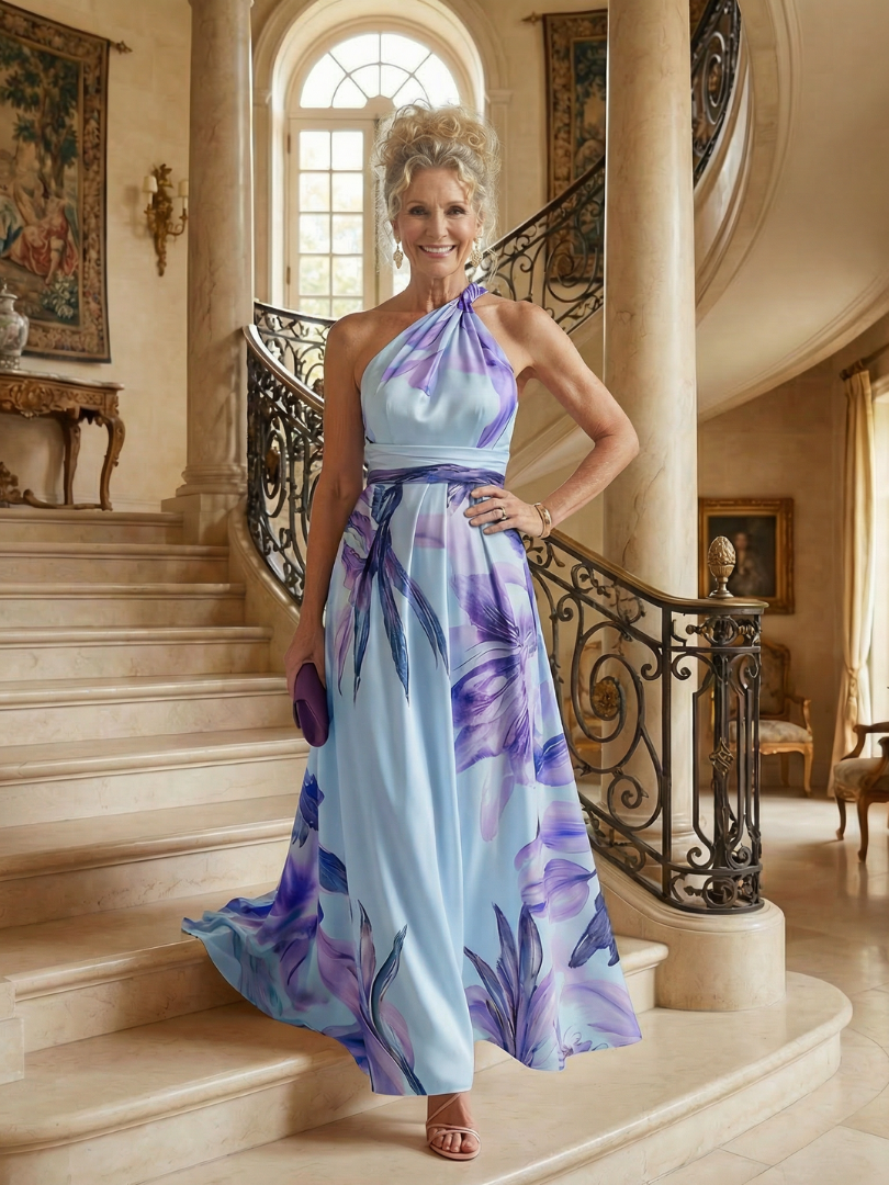 Anita | Maxi-jurk met bloemenprint en bindceintuur
