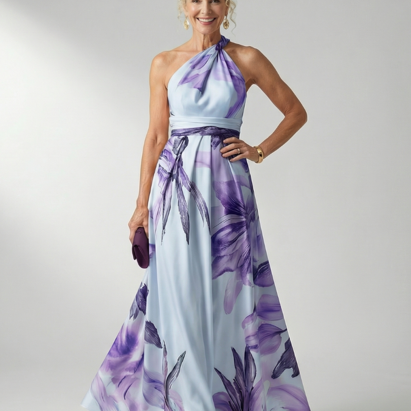 Anita | Maxi-jurk met bloemenprint en bindceintuur