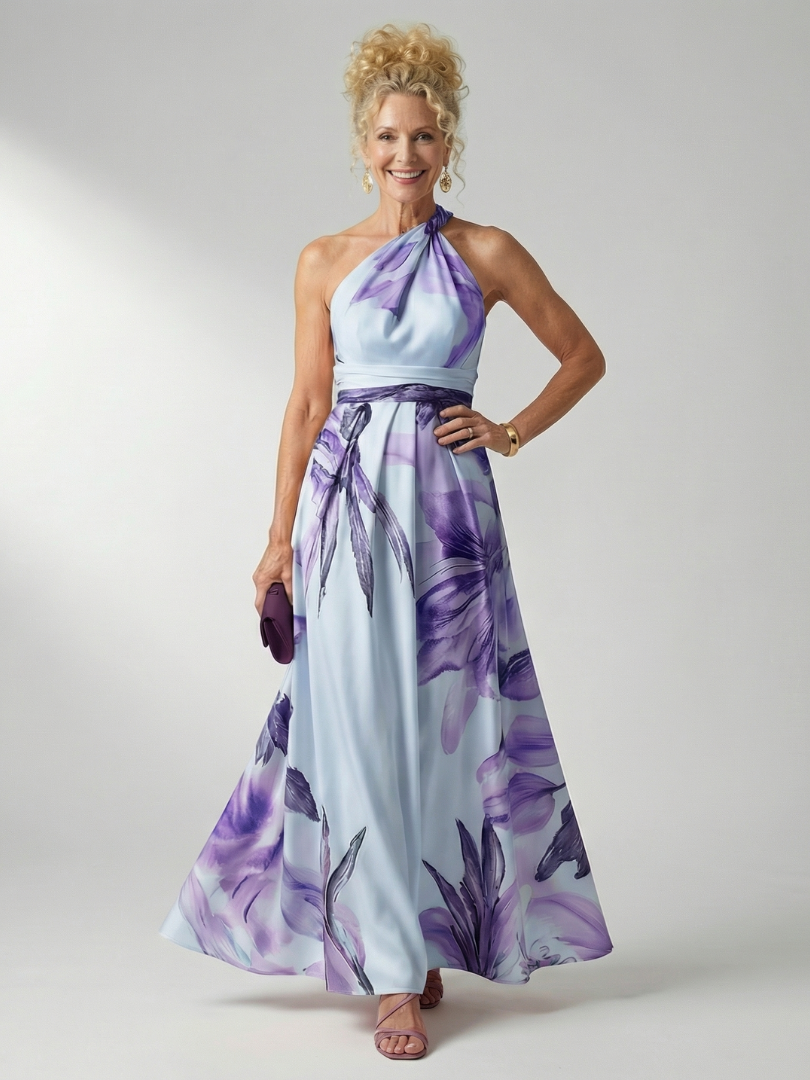 Anita | Maxi-jurk met bloemenprint en bindceintuur