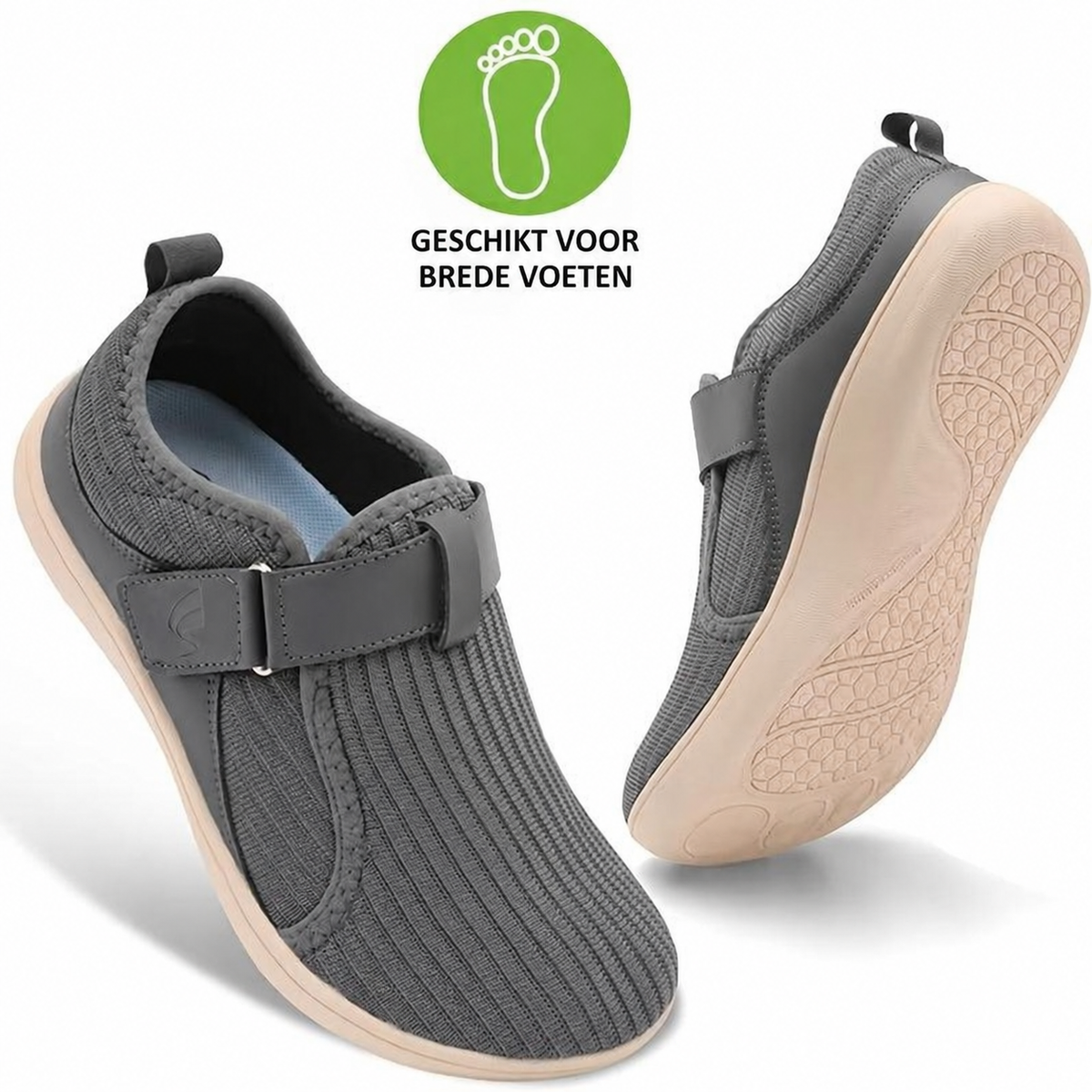 Anke | Verstelbare Comfort-Sneaker met Extra Brede Pasvorm – Moeiteloos aan- en uittrekken