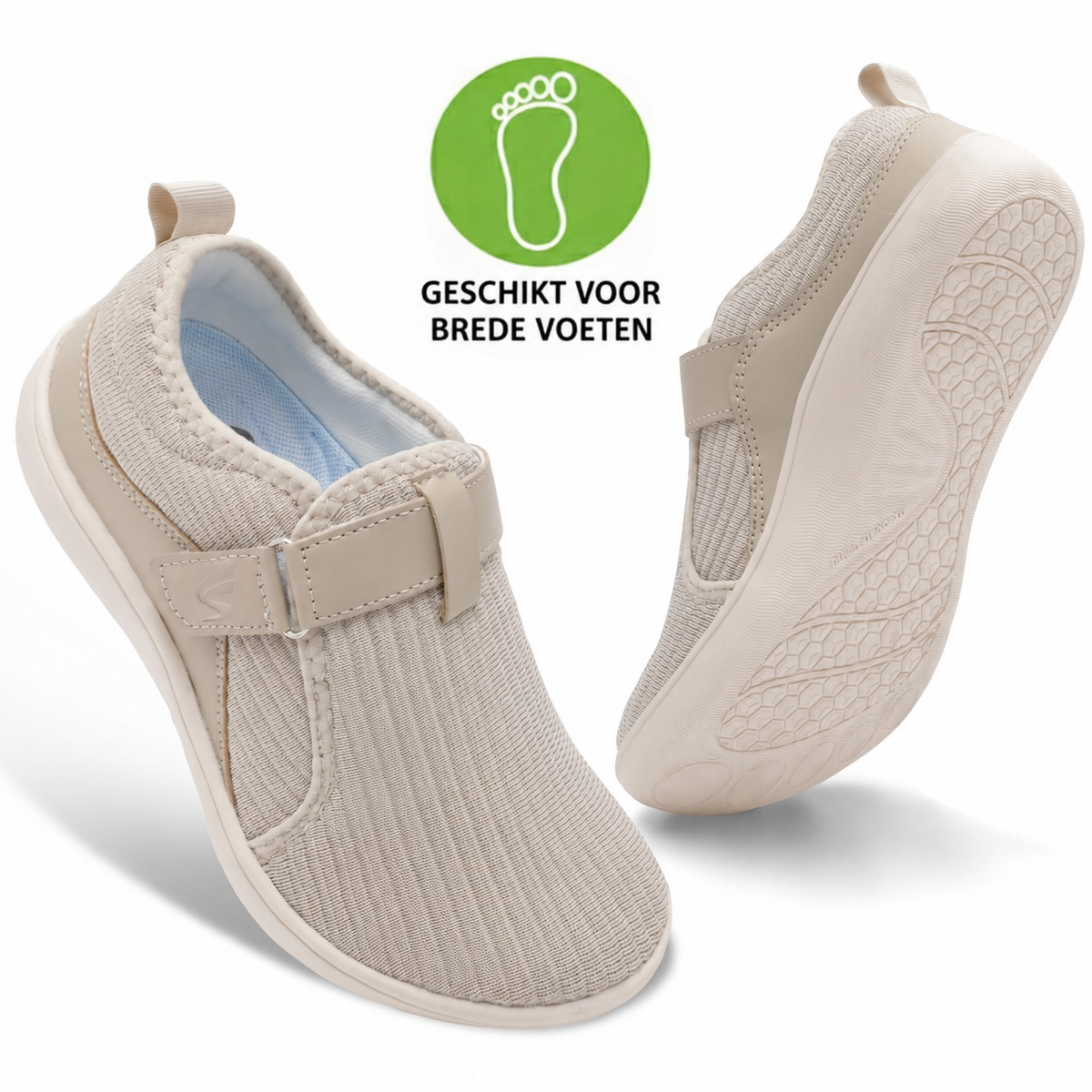 Anke | Verstelbare Comfort-Sneaker met Extra Brede Pasvorm – Moeiteloos aan- en uittrekken