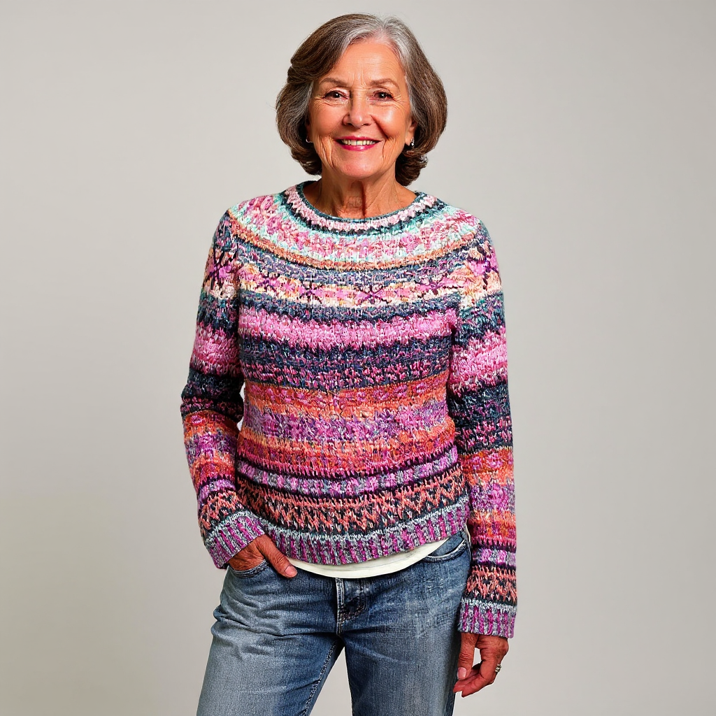 Anneke | Handgebreide trui met Noors motief
