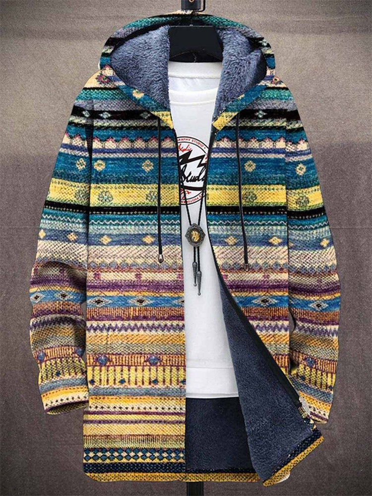 Mies | Warm gevoerd vest met kunstzinnig patroon