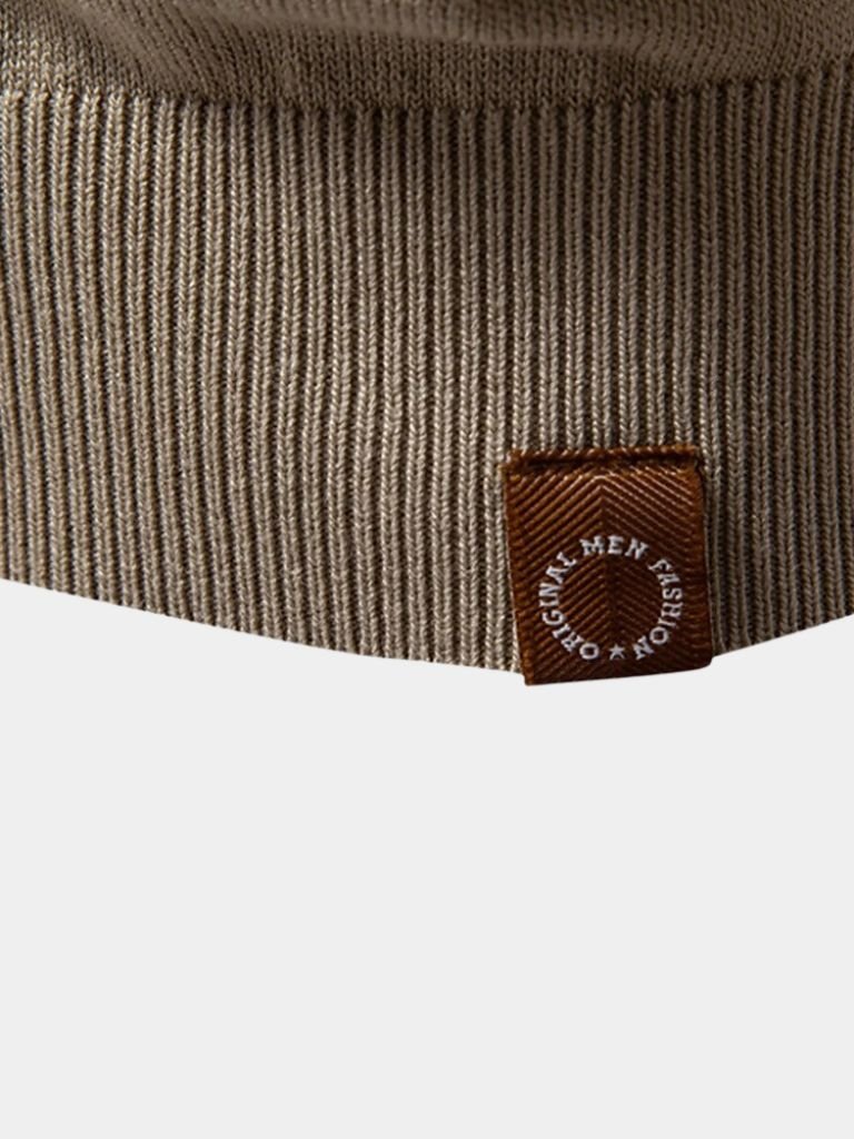 Arjan | Polo met zwart-camel kleurvlakken