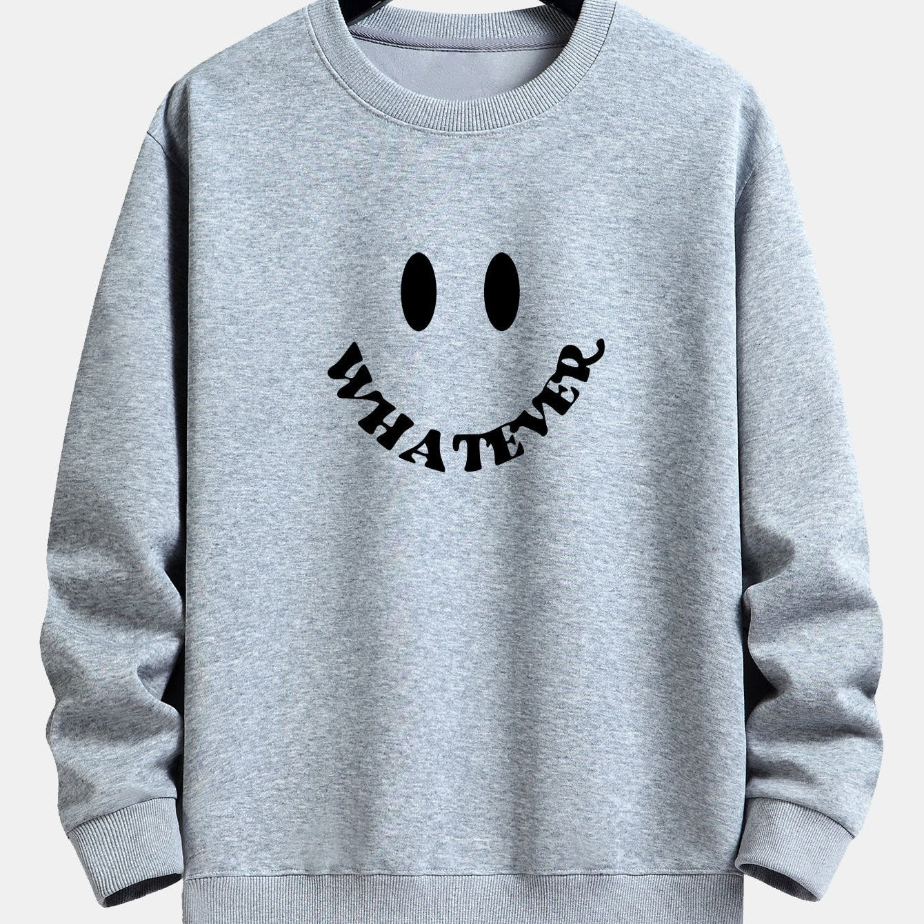 Arjen | Sweater met smiley- en tekstopdruk en relaxte pasvorm