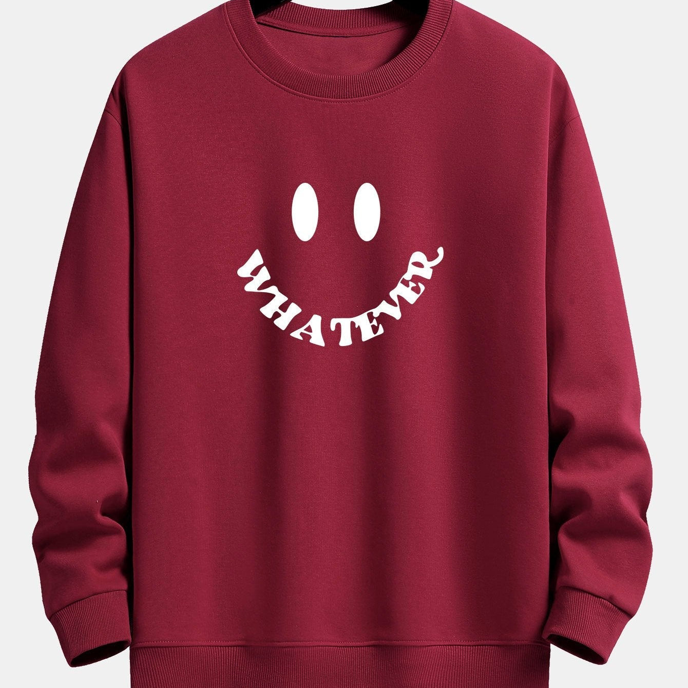 Arjen | Sweater met smiley- en tekstopdruk en relaxte pasvorm