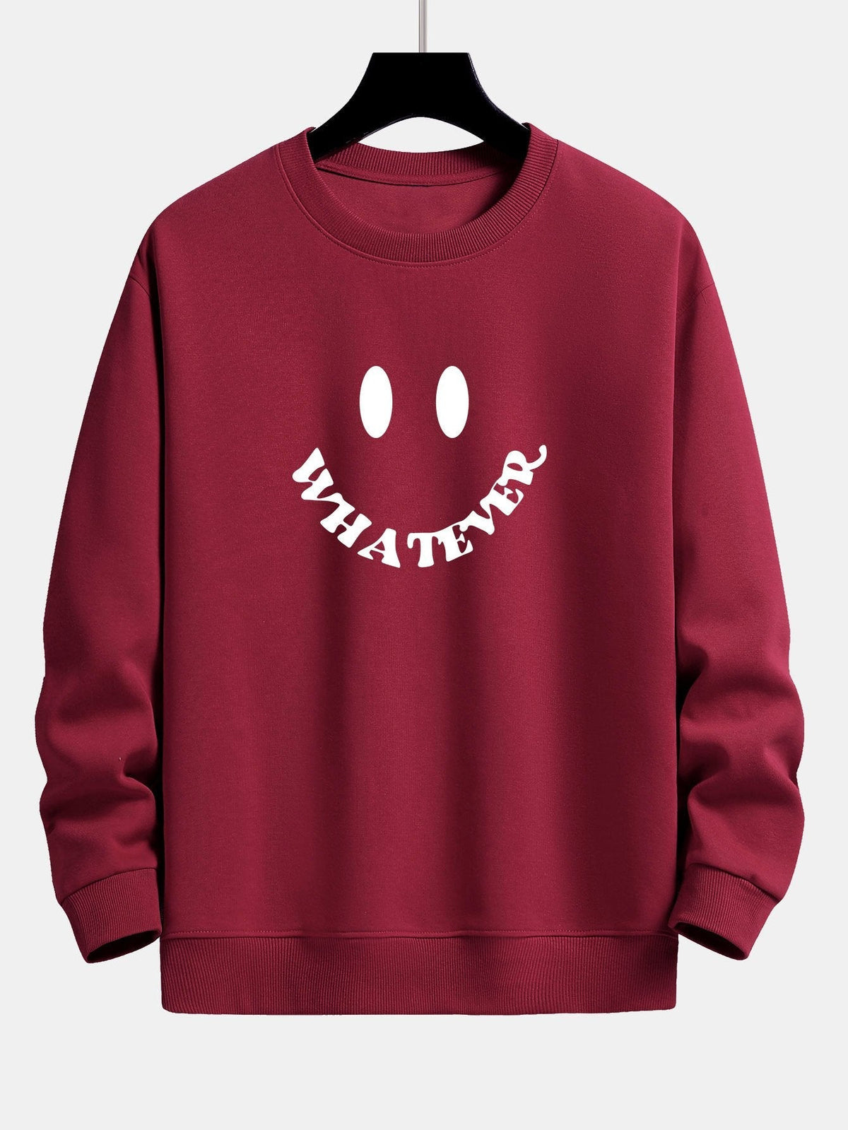 Arjen | Sweater met smiley- en tekstopdruk en relaxte pasvorm