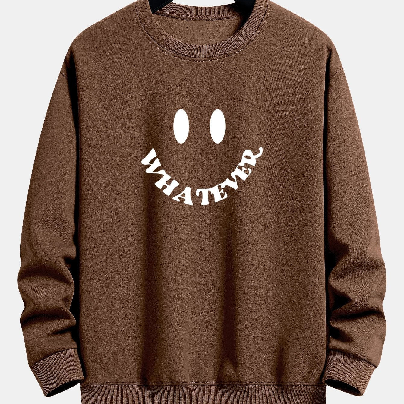 Arjen | Sweater met smiley- en tekstopdruk en relaxte pasvorm