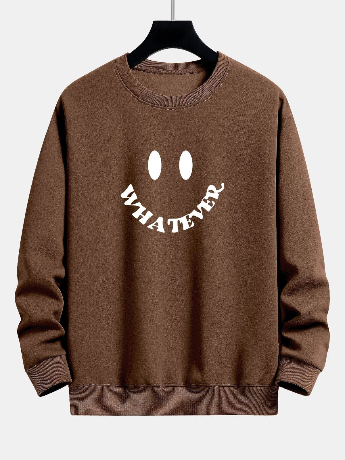 Arjen | Sweater met smiley- en tekstopdruk en relaxte pasvorm