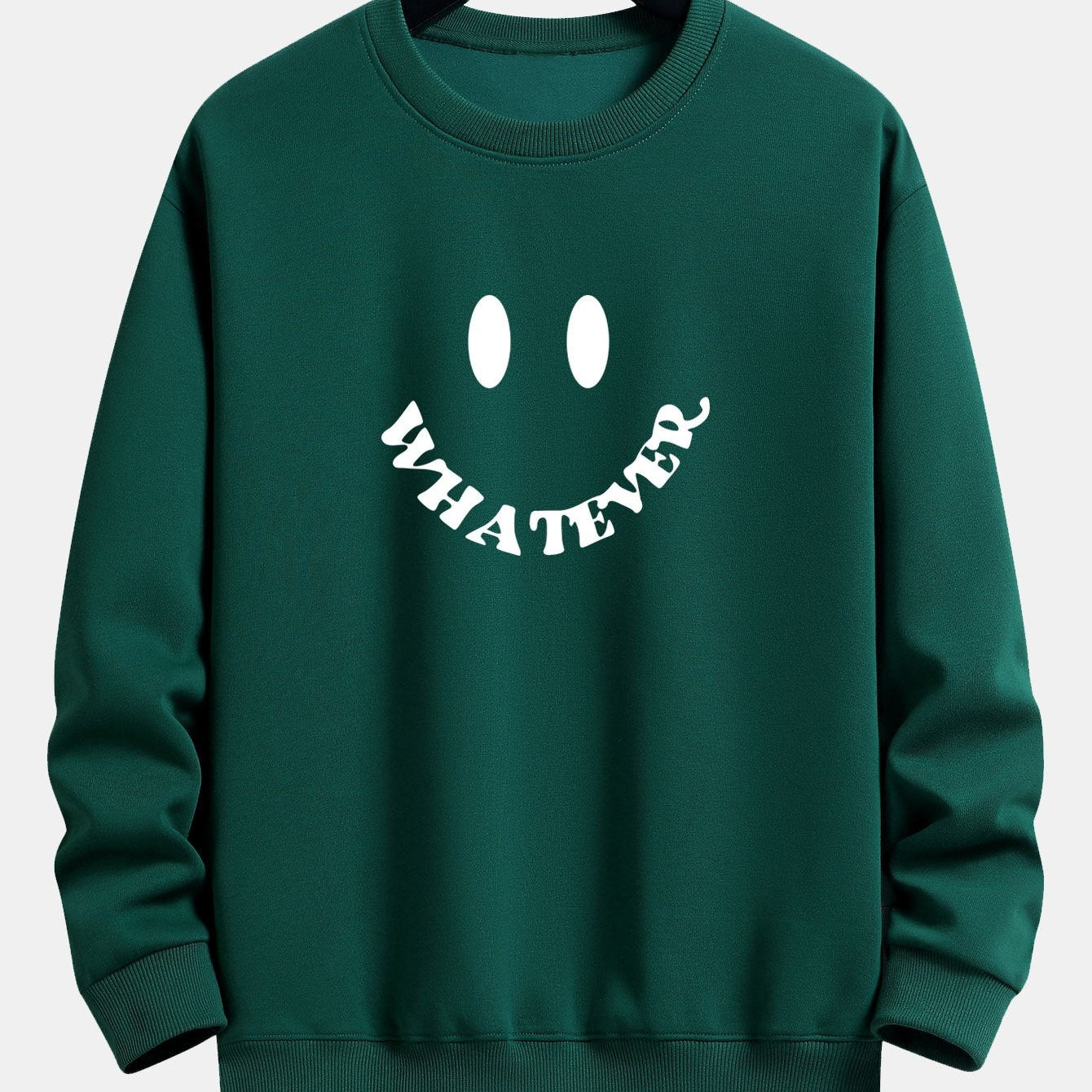 Arjen | Sweater met smiley- en tekstopdruk en relaxte pasvorm