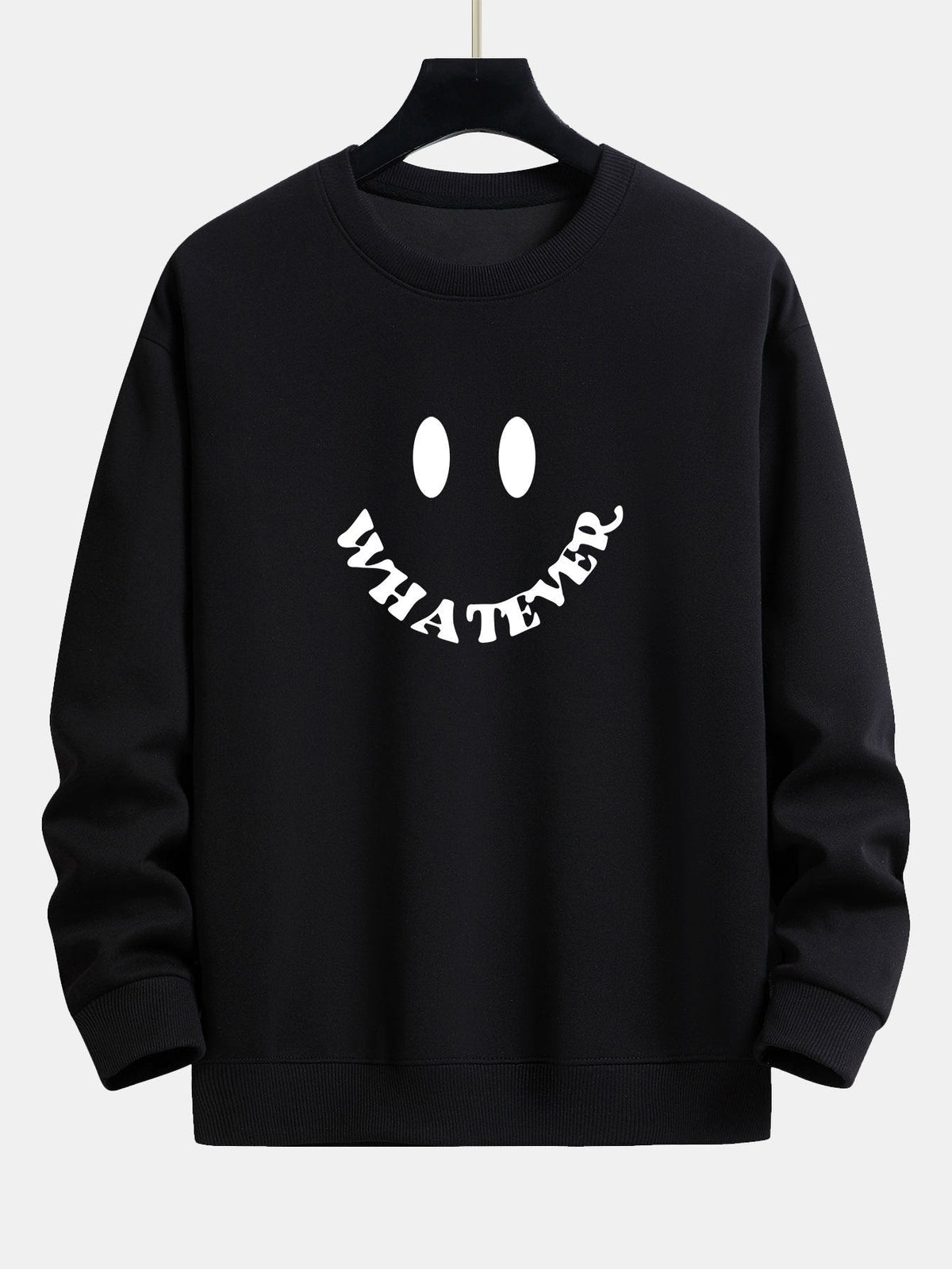 Arjen | Sweater met smiley- en tekstopdruk en relaxte pasvorm