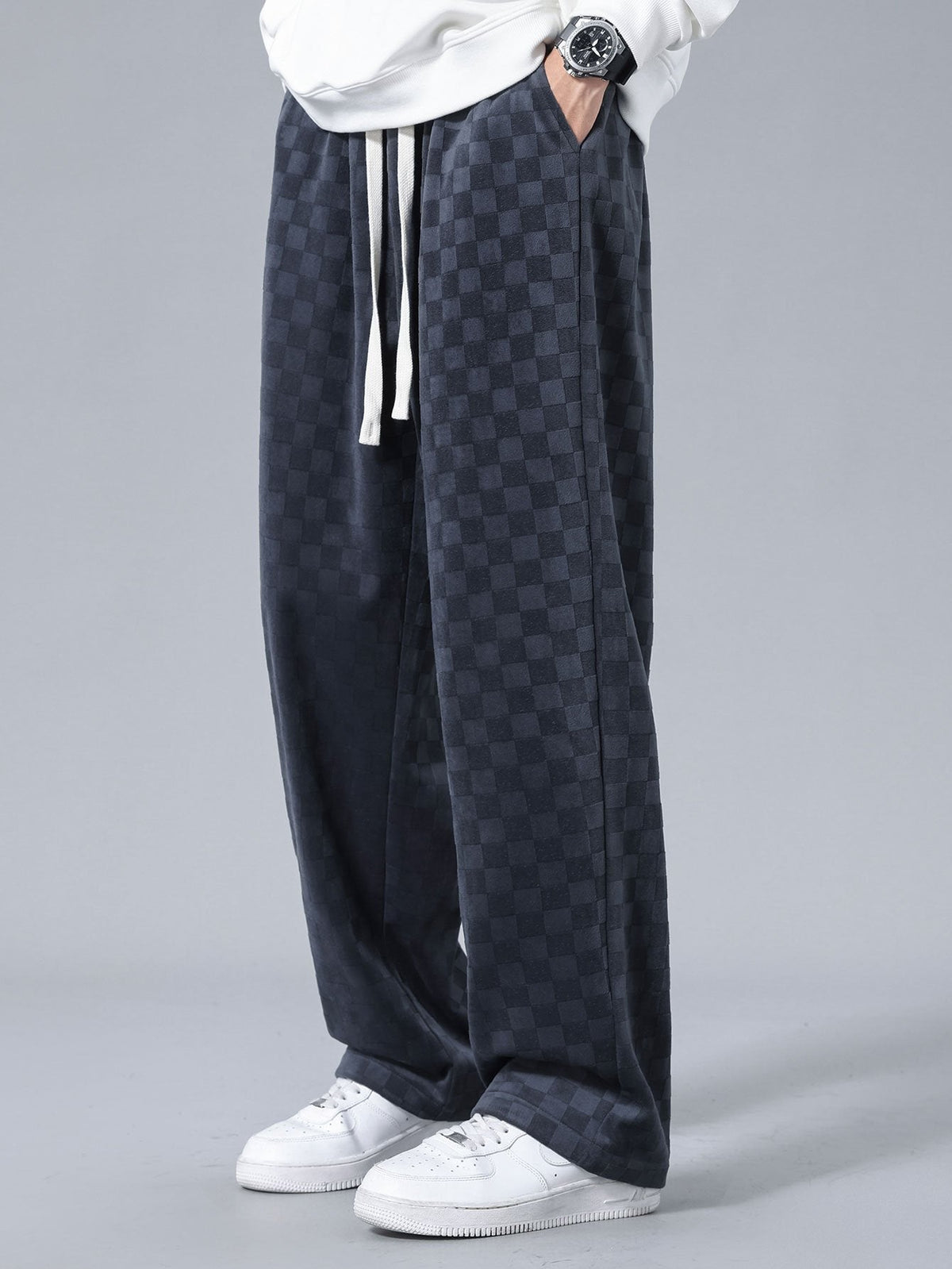 Arne | Geblokte broek straight leg