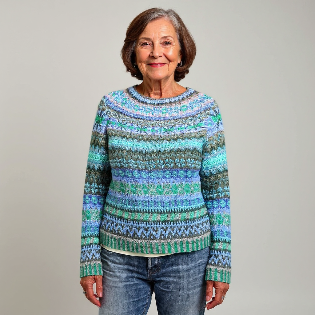 Bente | Warme gebreide trui met vintage dessin