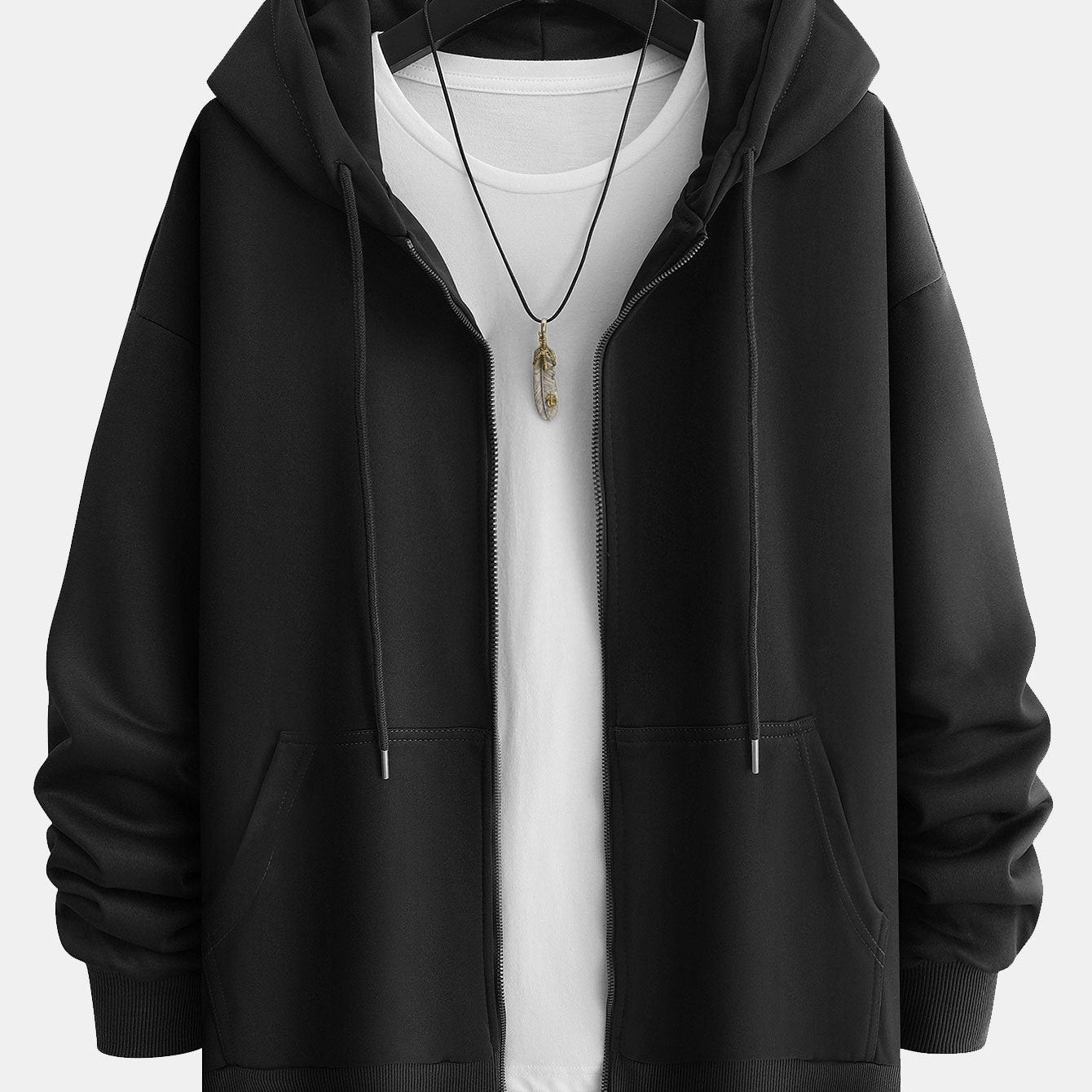 Berend | Basic hoodie met ritssluiting en relaxte pasvorm