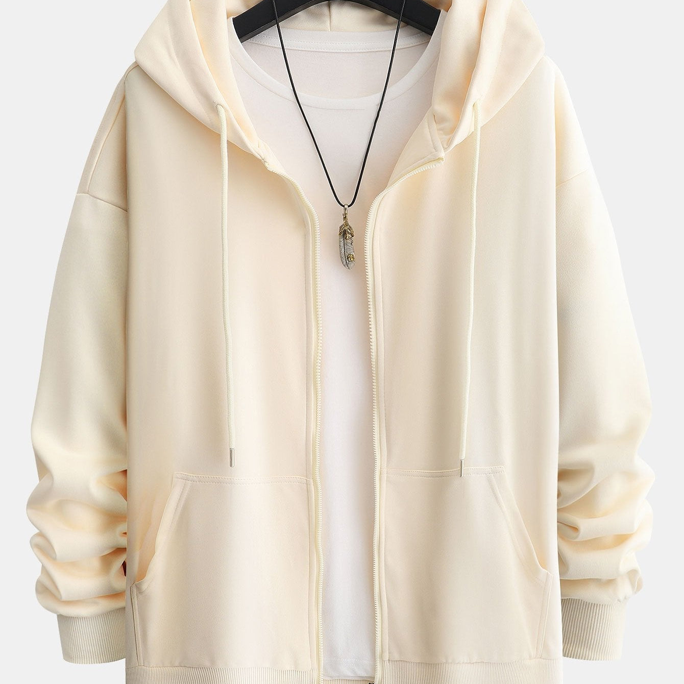 Berend | Basic hoodie met ritssluiting en relaxte pasvorm