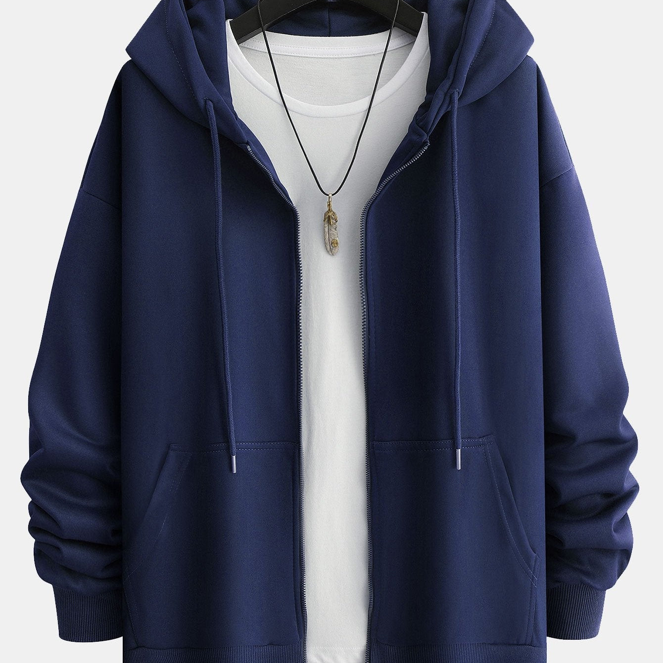 Berend | Basic hoodie met ritssluiting en relaxte pasvorm