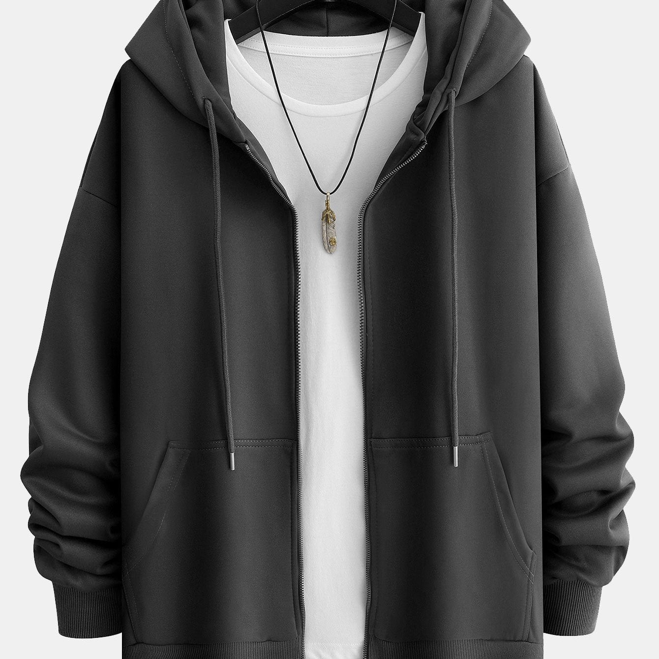 Berend | Basic hoodie met ritssluiting en relaxte pasvorm