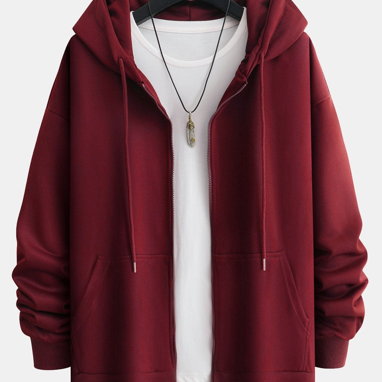 Berend | Basic hoodie met ritssluiting en relaxte pasvorm