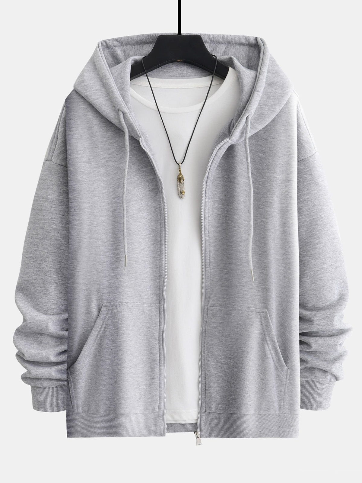 Berend | Basic hoodie met ritssluiting en relaxte pasvorm