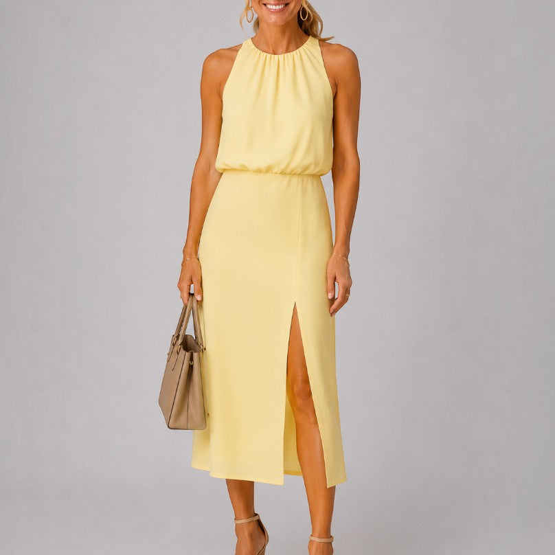 Betty | Rode midi-jurk met split