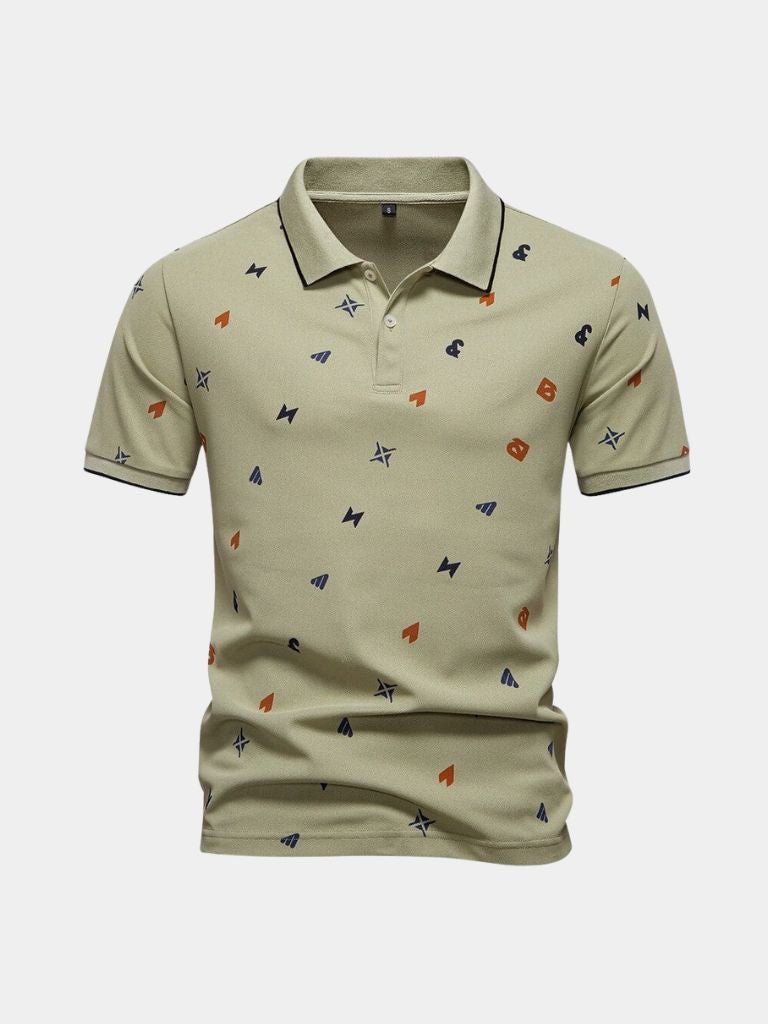 Boaz | Witte polo met print