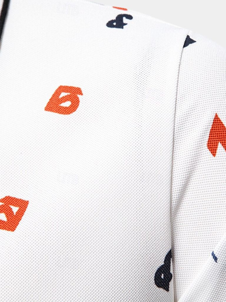 Boaz | Witte polo met print