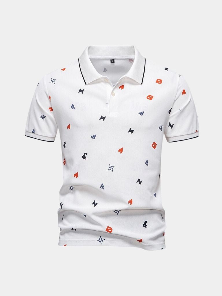 Boaz | Witte polo met print
